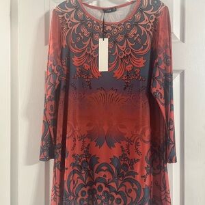 Lily By Firmiana NWT Women's Slinky Print Tunic Top/ Mini Dress XL
